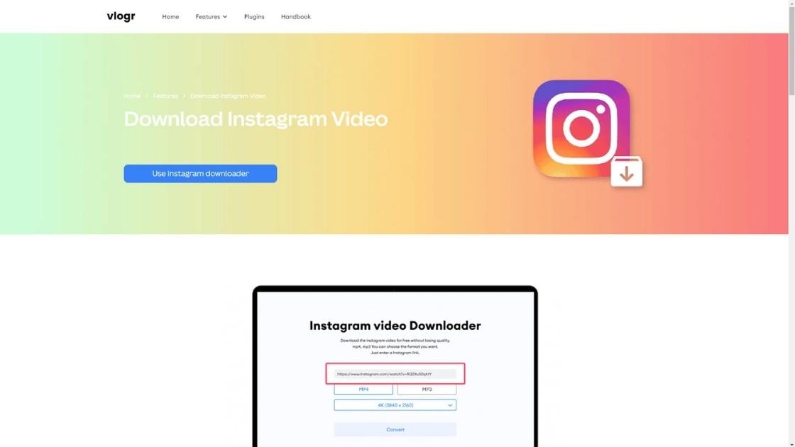 Vlogr homepage screenshot