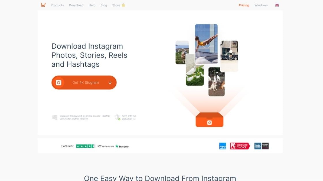 4K Stogram app page