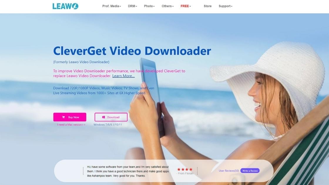Leawo video downloader page